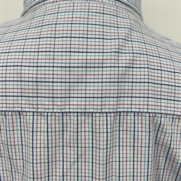 David Donahue Mens Long Sleeve Plaid Button-Up Shirt 100% Cotton - Picture 5 of 8